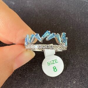 NWT Bomb Party Light Sapphire Blue CZ Ring Size 7